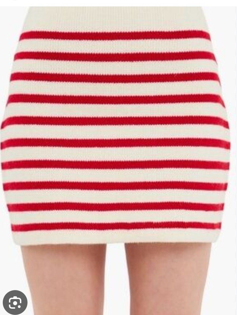 XL A New Day Women's Red and Cream Knit Stretch Skirt Waist 19-22"